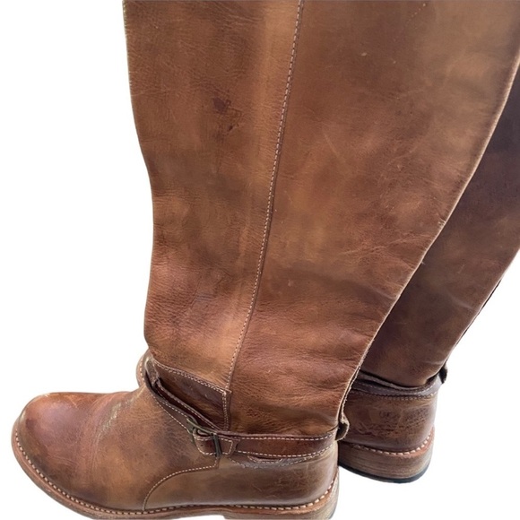 BED STU Brown Leather Bristol Equestrian Knee High Riding Boots size 8.5 - Picture 4 of 7